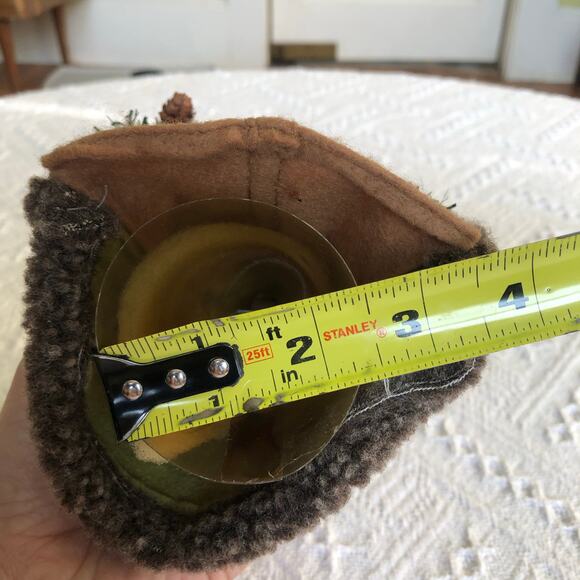 VTG Woodland Santa Tree Topper 7.5" Green Felt Rustic Christmas Décor Cottage - Picture 9 of 9